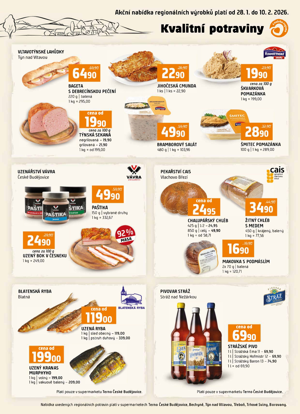 Leták Terno leták - České Budějovice, Týn nad Vltavou, Bechyně, Trhové Sviny, Třeboň, Borovany - strana 16