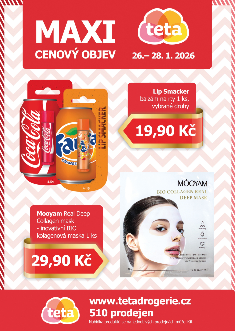 Leták Teta drogerie - Maxi cenový objev - strana 1