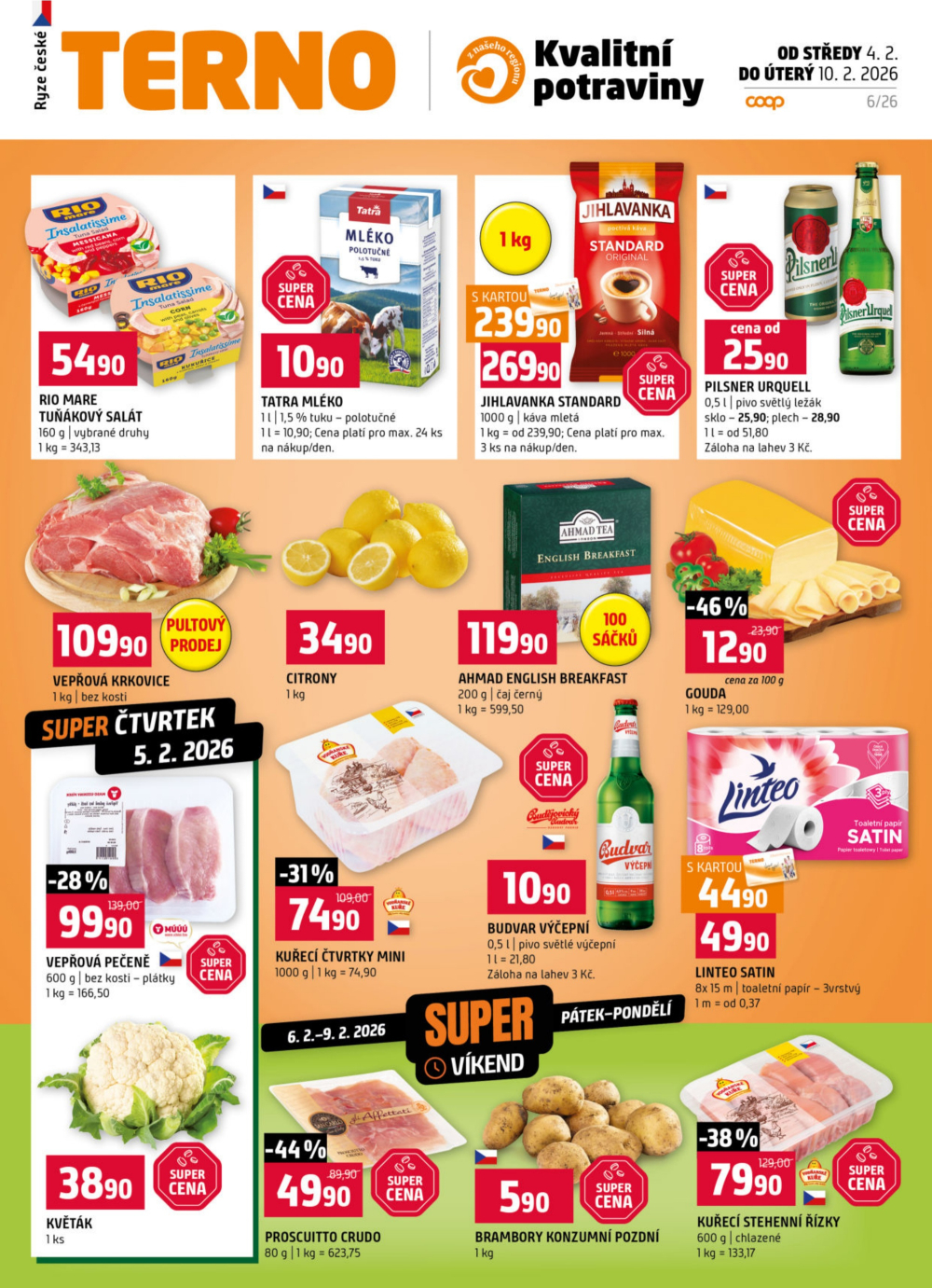 Leták Terno leták - Tábor, Zlín, Prachatice, Strakonice, Blatná, Český Krumlov - strana 1