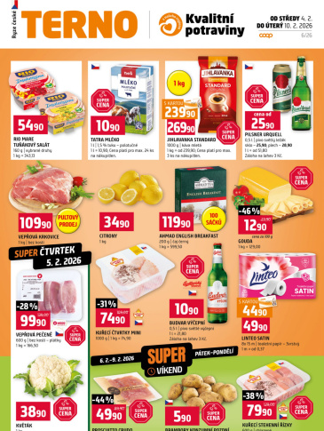 Terno leták - České Budějovice, Hradec Králové, Olomouc, Bechyně, Třeboň, Trhové Sviny, Týn nad Vltavou, Borovany