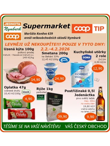 COOP Jednota Nymburk Supermarket leták