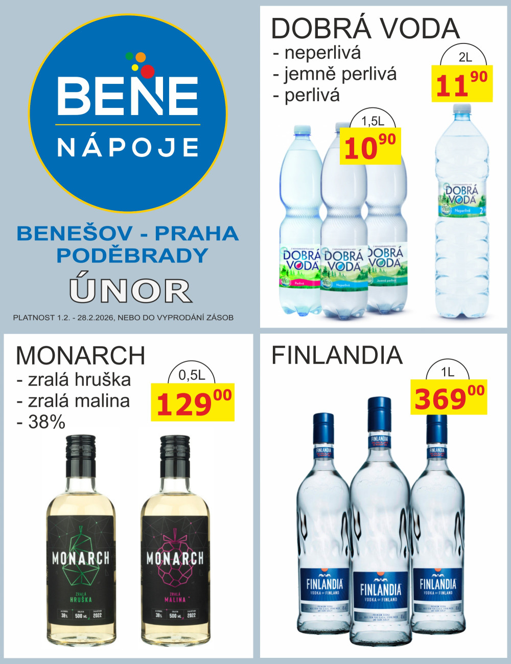 Leták BENE NÁPOJE leták - strana 1