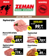 Akční leták ZEMAN maso - uzeniny 