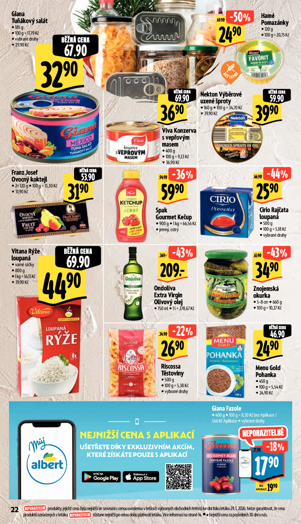 Leták Albert Supermarket leták - Brno, Stará Osada a Jihomoravské náměstí - strana 34