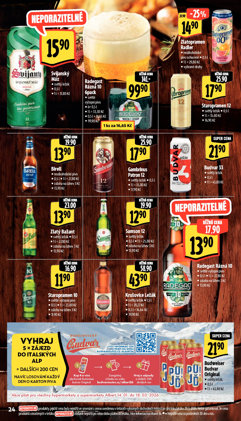 Leták Albert Supermarket leták - Brno, Stará Osada a Jihomoravské náměstí - strana 36