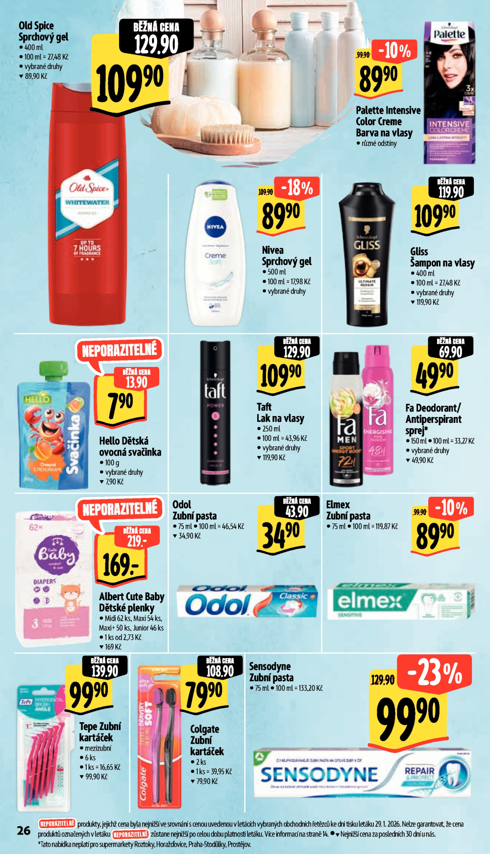 Leták Albert Supermarket leták - Brno, Stará Osada a Jihomoravské náměstí - strana 38