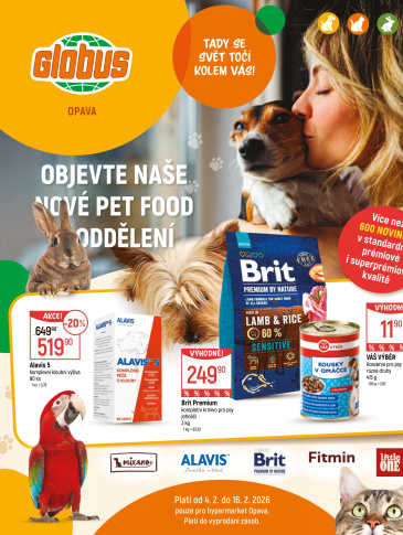 Globus leták Opava - Pet food oddělení