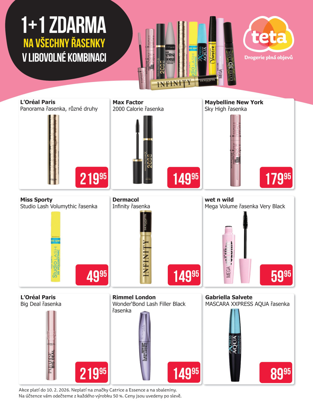 Leták Teta drogerie - Řasenky 1+1 - strana 2