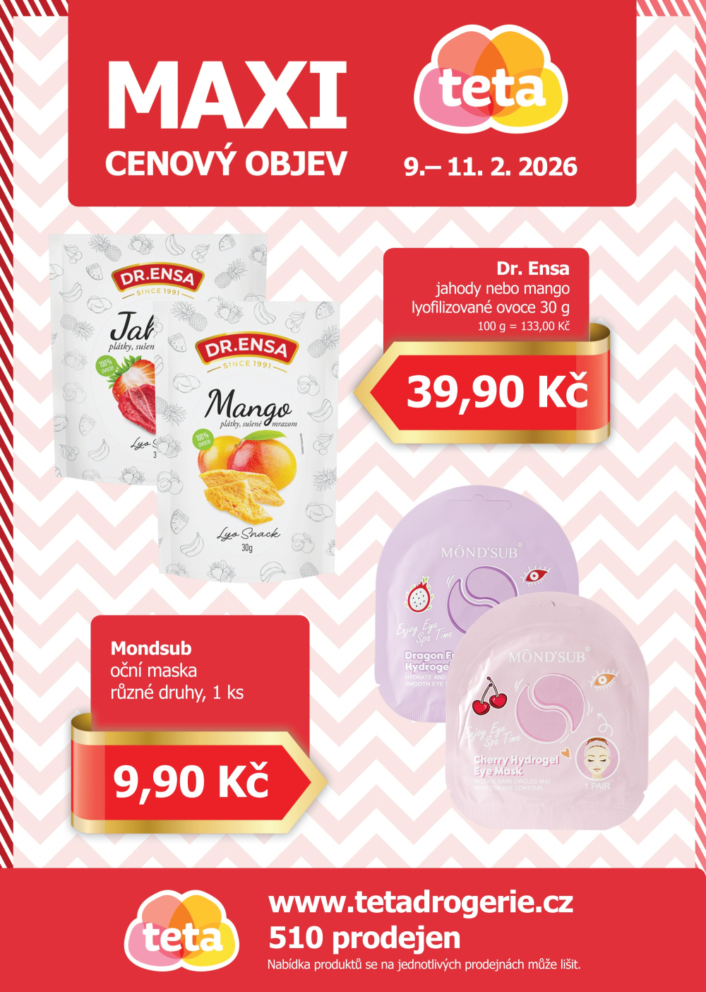 Leták Teta drogerie - Maxi cenový objev - strana 1
