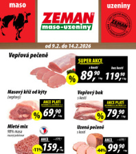 Akční leták ZEMAN maso - uzeniny 