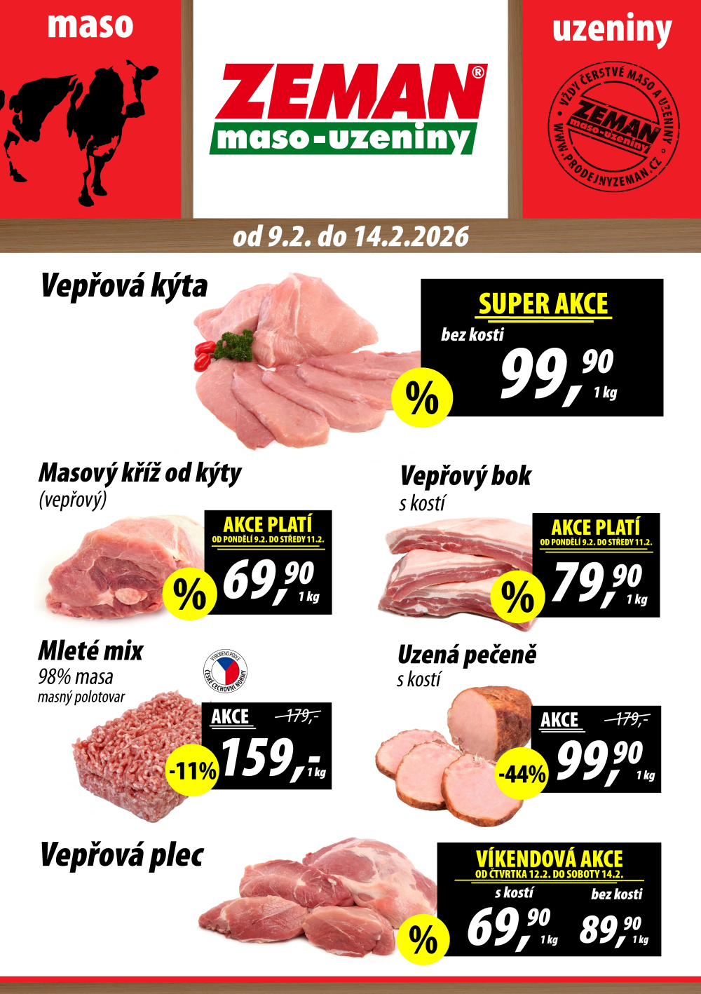 Leták ZEMAN maso - uzeniny leták - strana 1