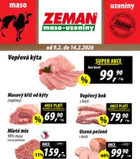 Akční leták ZEMAN maso - uzeniny 