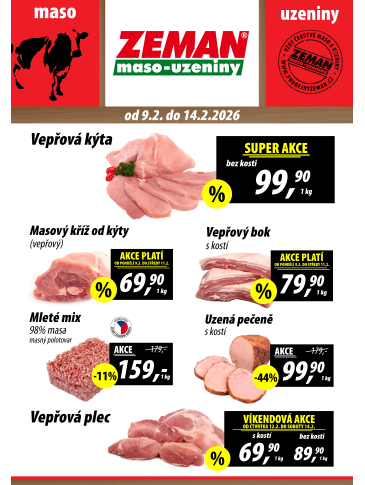 ZEMAN maso - uzeniny leták