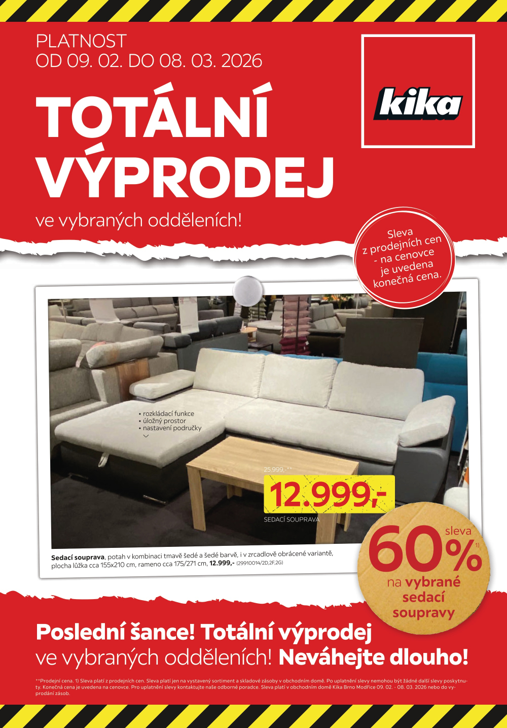 Leták Kika Nábytek leták - Totální výprodej - strana 1