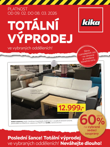 Kika Nábytek leták - Totální výprodej
