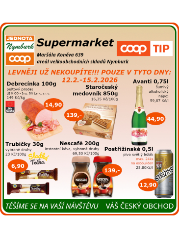 COOP Jednota Nymburk Supermarket leták