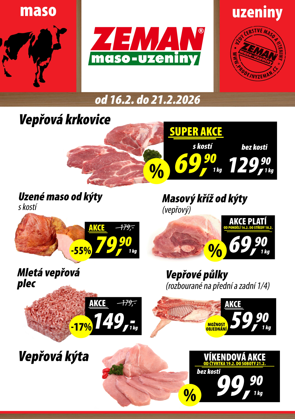 Leták ZEMAN maso - uzeniny leták - strana 1