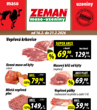 Akční leták ZEMAN maso - uzeniny 