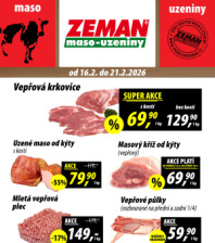 Akční leták ZEMAN maso - uzeniny 