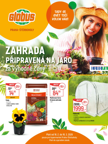 Globus leták Praha - Štěrboholy - Zahrada připravená na jaro