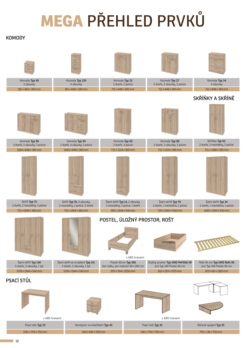 Leták ASKO nábytek katalog - Nábytkový program Mega - strana 12