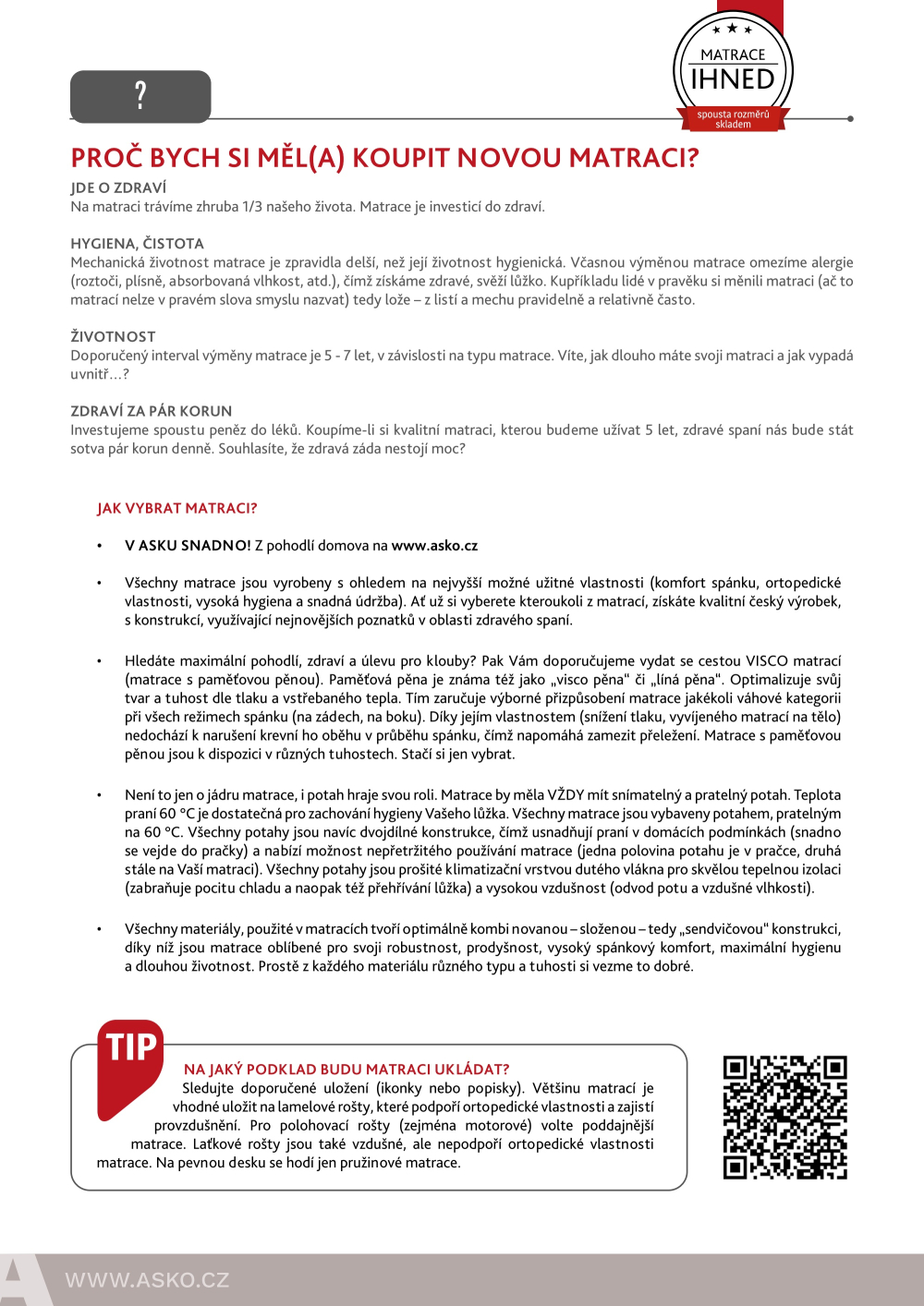 Leták ASKO nábytek katalog - Matrace Tropico - strana 4