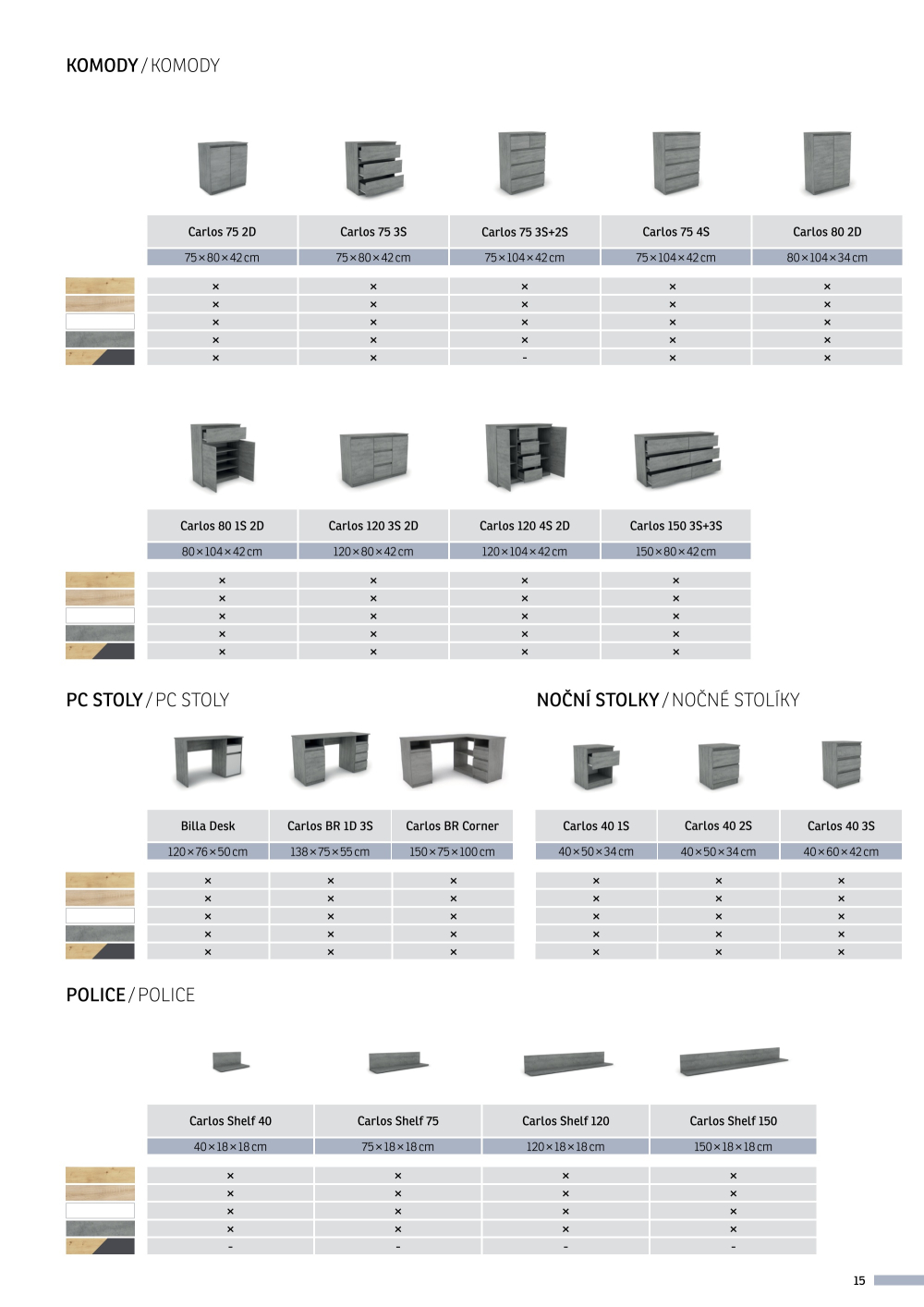 Leták ASKO nábytek katalog - Program Carlos - strana 15