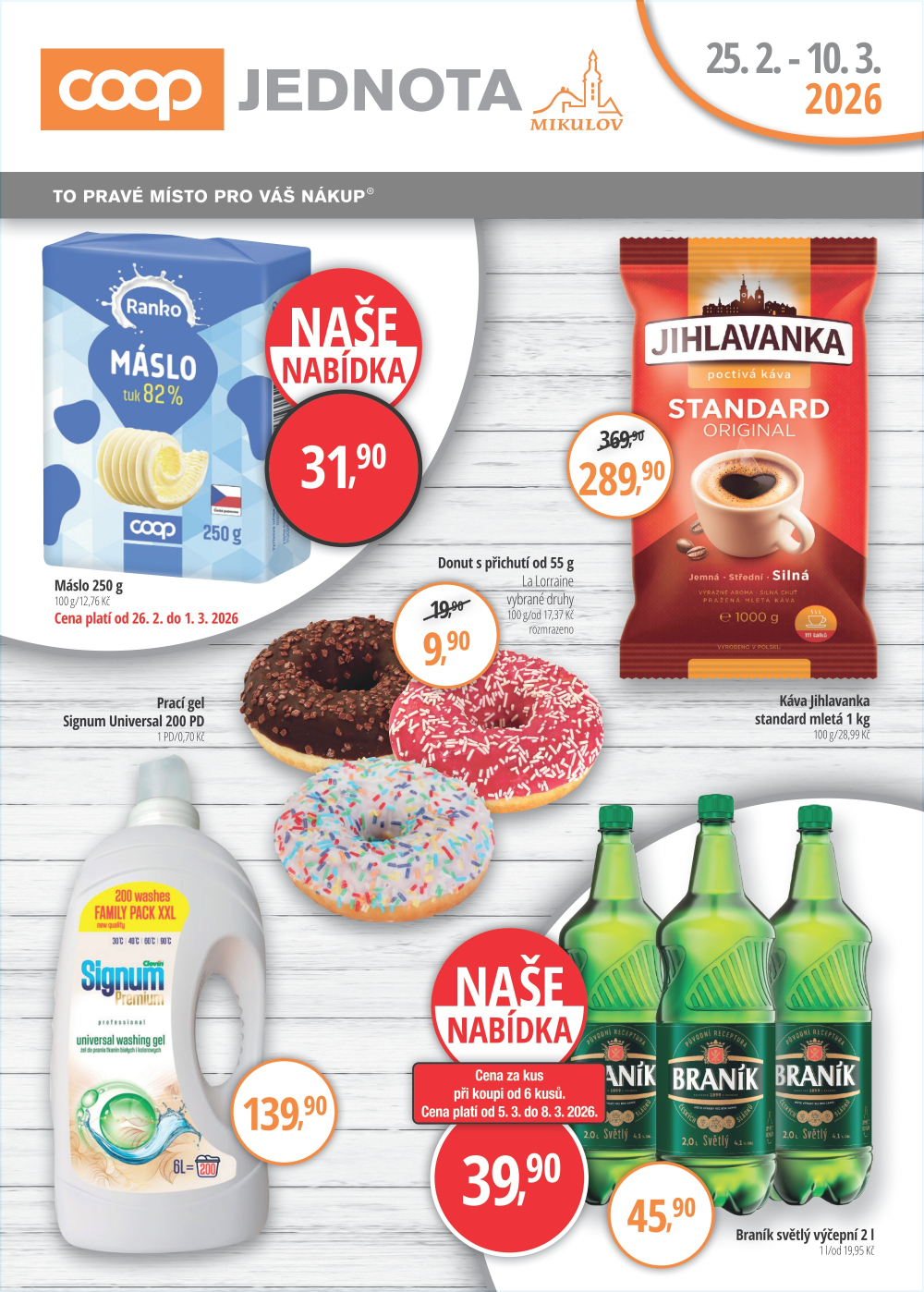 Leták Jednota Mikulov leták - strana 1