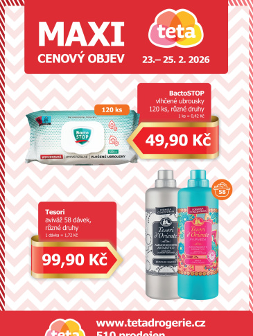 Teta drogerie - Maxi cenový objev