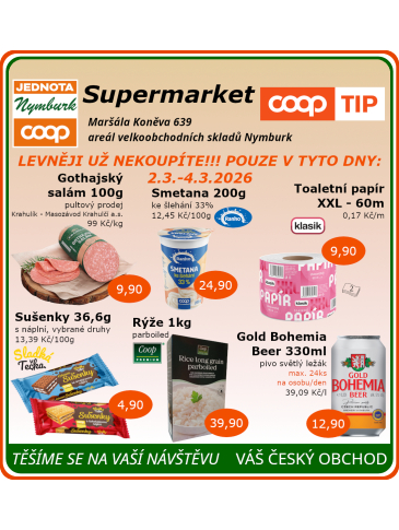 COOP Jednota Nymburk Supermarket leták