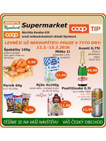 COOP Jednota Nymburk Supermarket leták