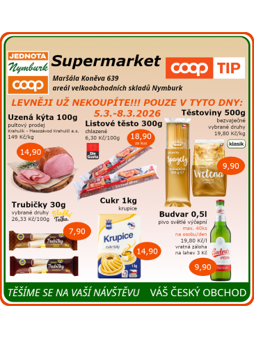 COOP Jednota Nymburk Supermarket leták