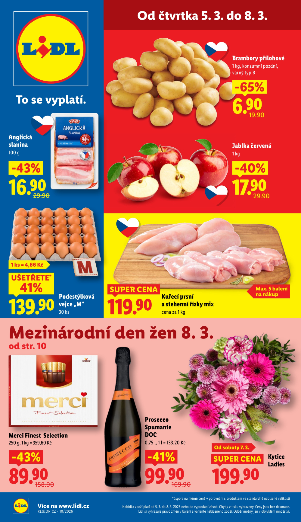 Leták Lidl leták od čtvrtka - Mezinárodní den žen - strana 1