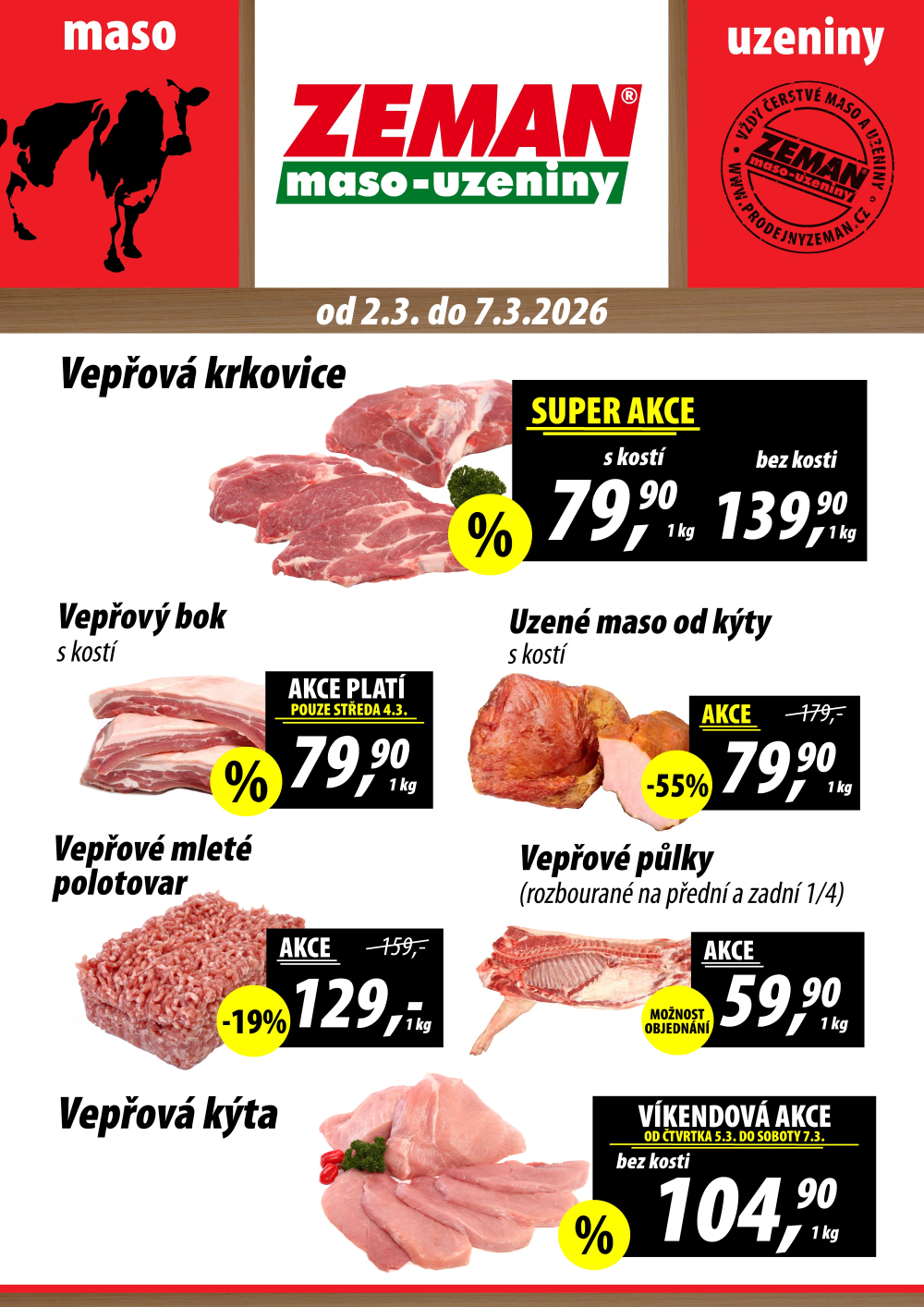 Leták ZEMAN maso - uzeniny leták ABC - strana 1