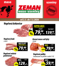 Akční leták ZEMAN maso - uzeniny 