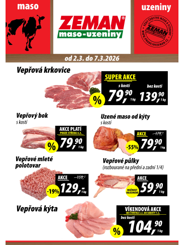 ZEMAN maso - uzeniny leták ABC