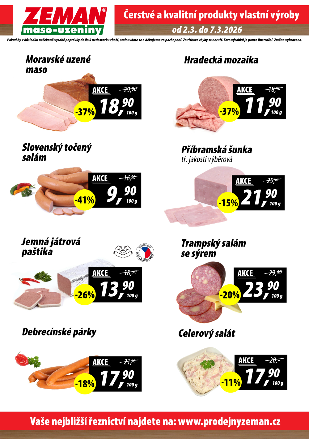 Leták ZEMAN maso - uzeniny leták ABC - strana 2