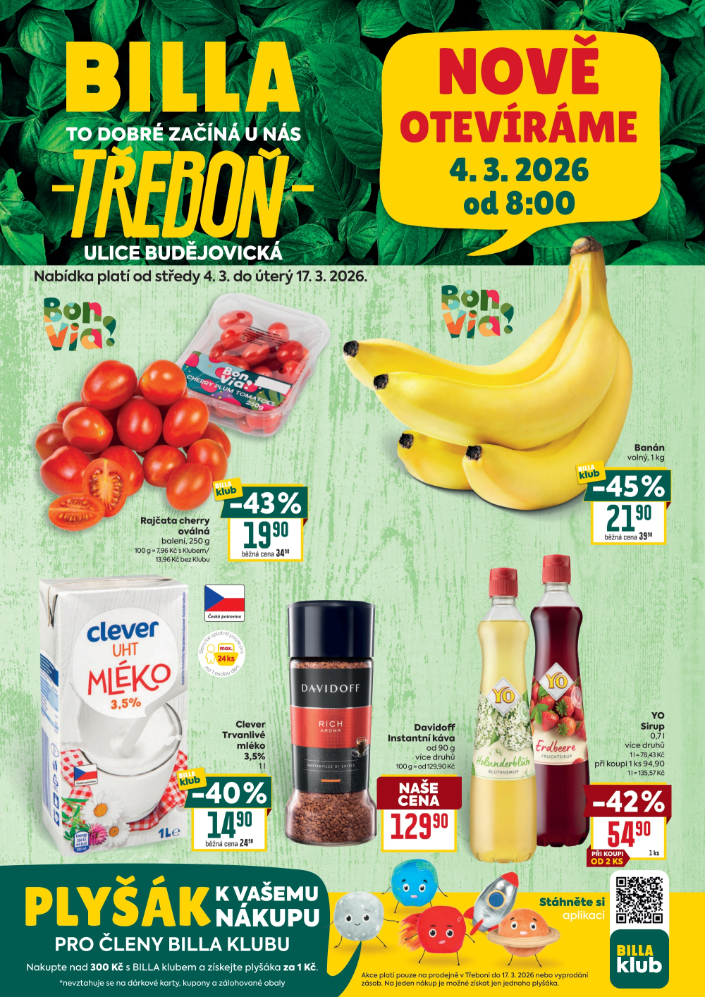 Leták BILLA leták - Třeboň, Budějovická - strana 1