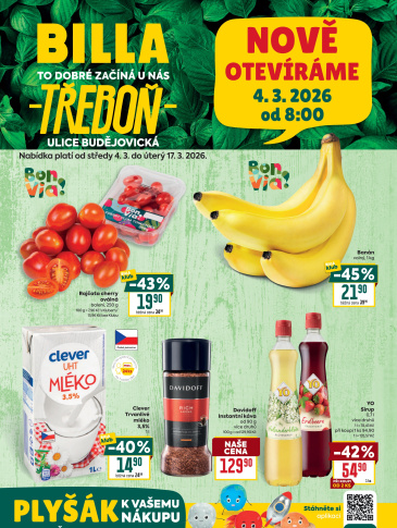 BILLA leták - Třeboň, Budějovická