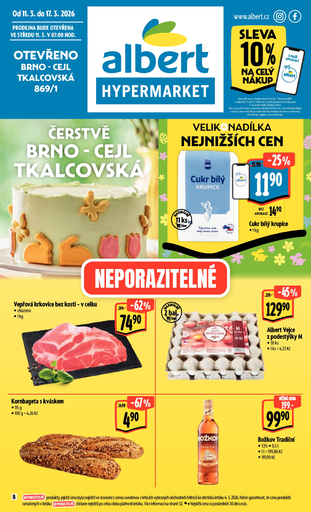 Leták Albert Hypermarket leták - Brno Cejl, Tkalcovská - strana 1