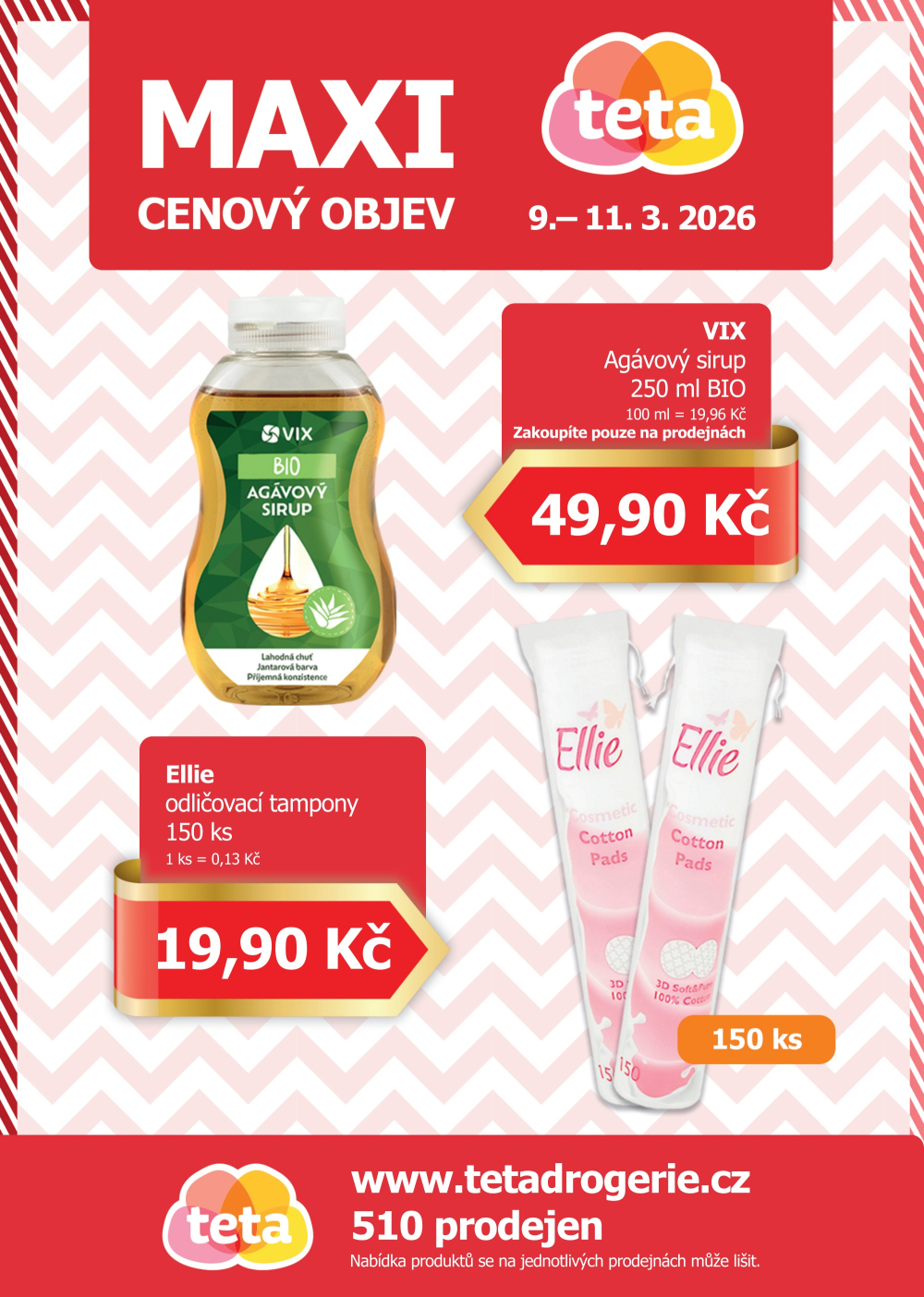 Leták Teta drogerie - Maxi cenový objev - strana 1