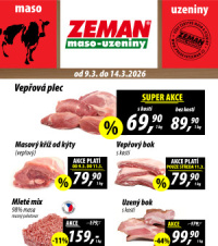 Akční leták ZEMAN maso - uzeniny 