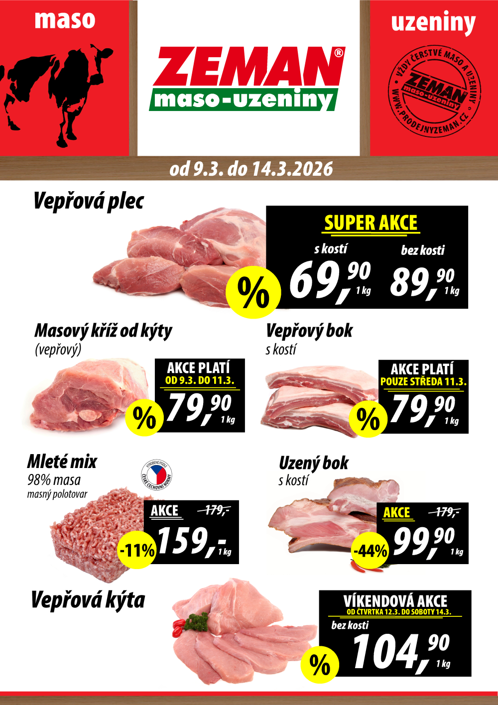 Leták ZEMAN maso - uzeniny leták - strana 1