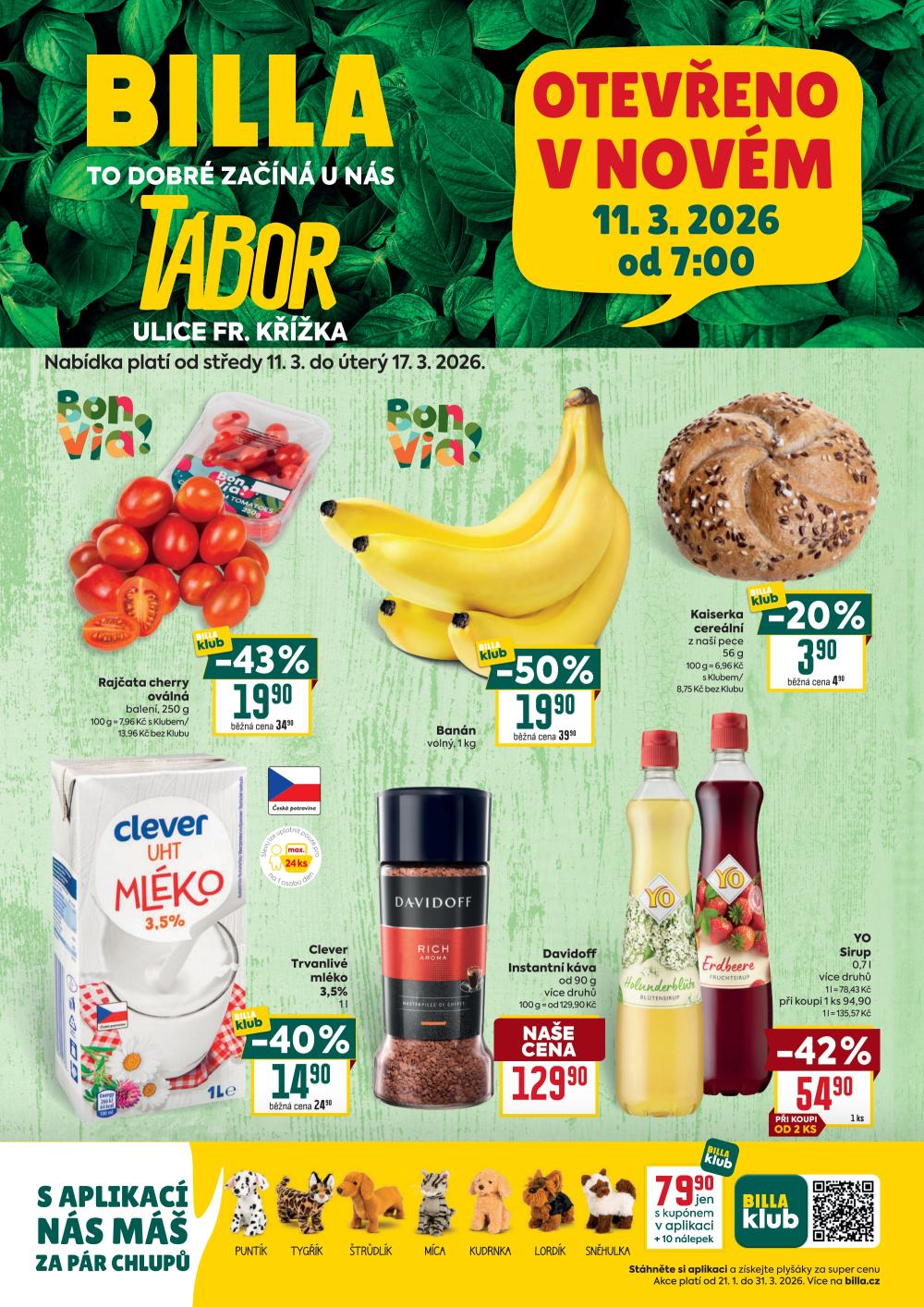 Leták BILLA leták - Tábor, Františka Křižíka - strana 1