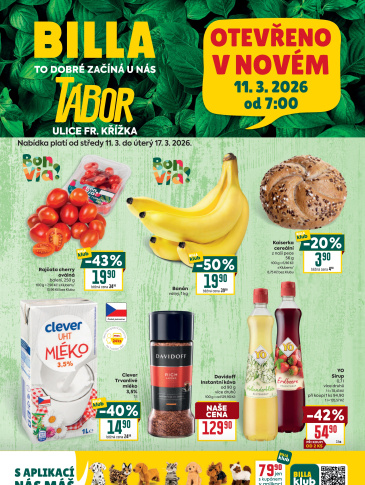 BILLA leták - Tábor, Františka Křižíka