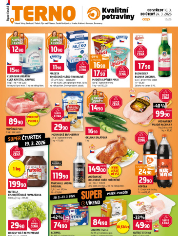 Terno leták - České Budějovice, Hradec Králové, Olomouc, Třeboň, Trhové Sviny, Týn nad Vltavou, Borovany, Bechyně