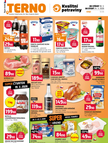 Terno leták - Zlín, Český Krumlov, Prachatice, Strakonice, Blatná, Tábor