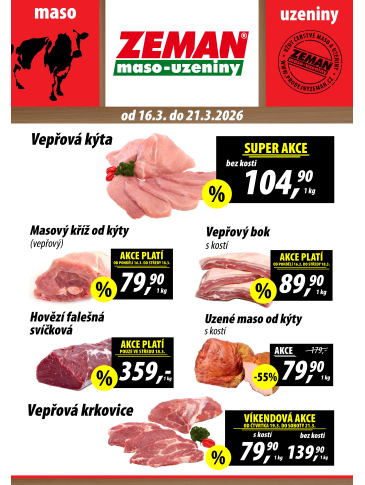 ZEMAN maso - uzeniny leták ABC