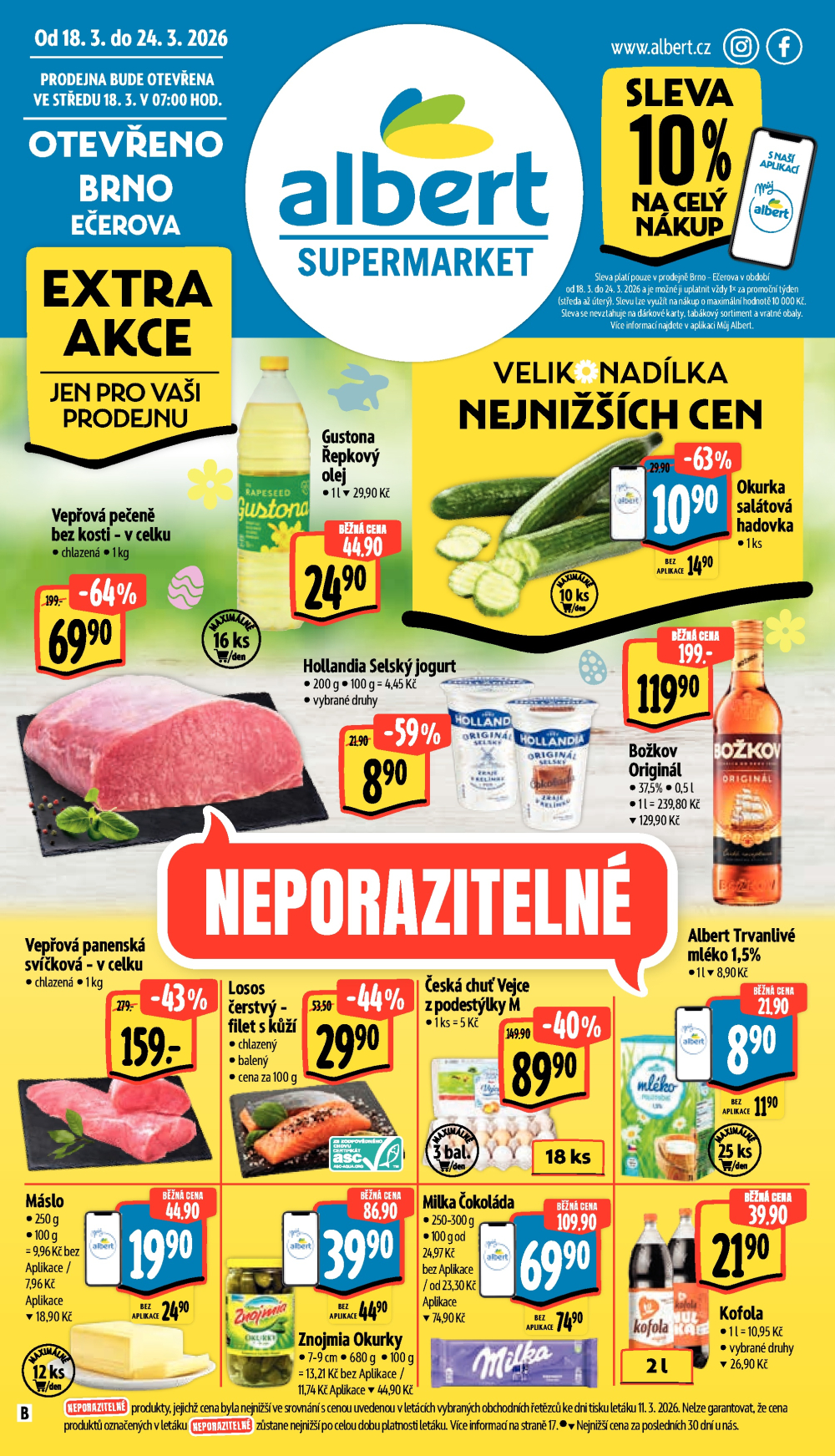 Leták Albert Supermarket leták - Brno, Ečerova - strana 1