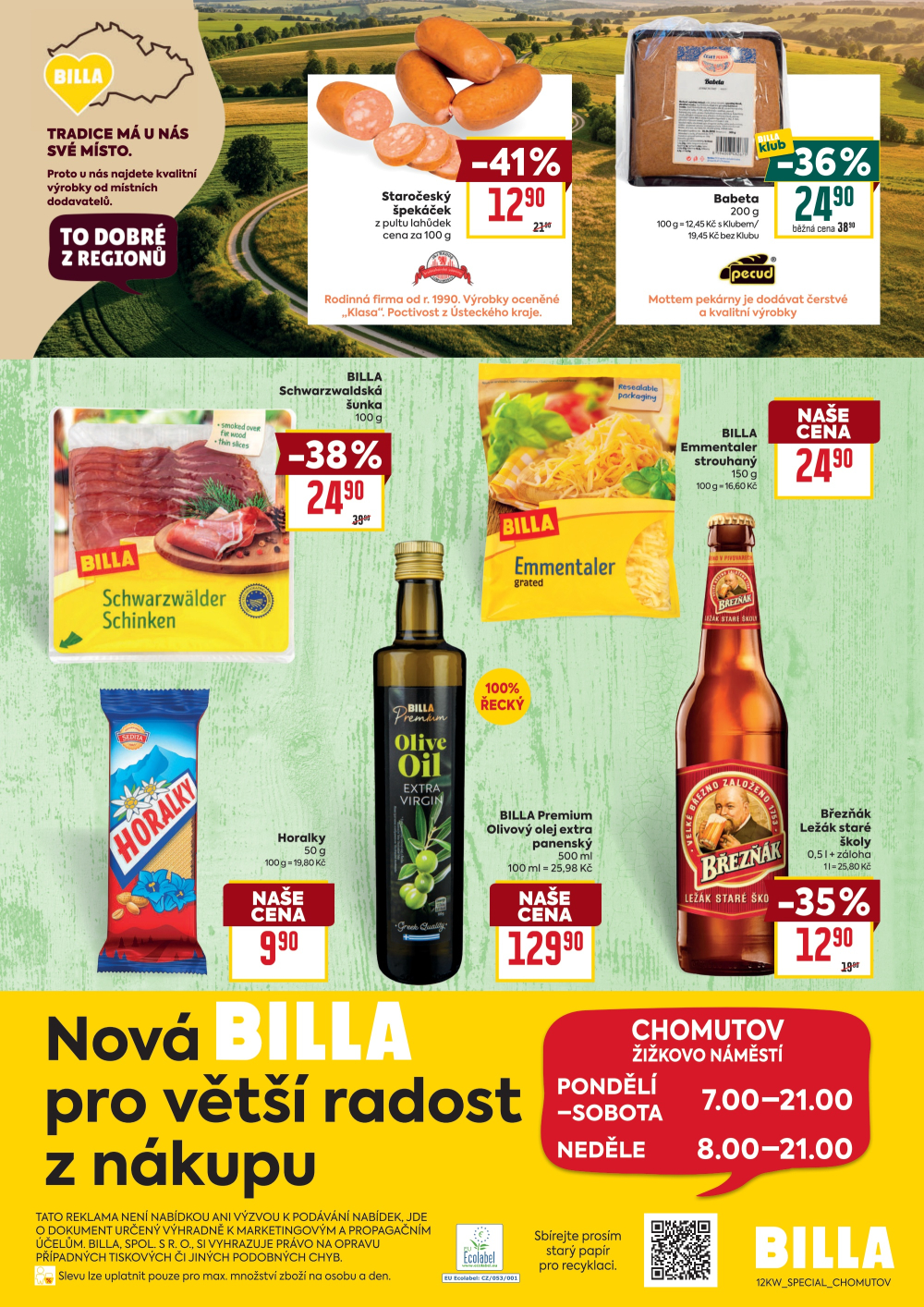 Leták BILLA leták - Chomutov, Žižkovo náměstí - strana 2